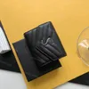 5A Новые 23SS Подлинный кожаный держатель кошельки дизайнеры дизайнеры модные бренд сумочка мужчина женские держатели черная ярко -кошелька Mini Key Keok Pocket Pocket Holder Dolder Swellet кошелек