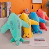 New 40cm 50cm 60cm Large Size Simulation Airplane Plush Toys Kids Sleeping Back Cushion Soft Aircraft Stuffed Pillow Dolls Gift LA432