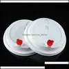 Tasse à jus en plastique jetable Fedex 20 oz avec couvercle en forme de cœur Tasses à thé au lait givré de qualité alimentaire