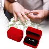 Sieraden cadeauverpakking fluweel ringdoos dubbele ring oorring weergave opslagplaats organisator houder voor verloving bruiloft