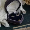 Stud Sterling Silver 14K Gold Plated Zircon Leaves Earrings Korean Flower Plant EarringsStud Dale22