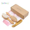 Baby Hair Brush Personalized Wood and Comb Set for Born Portable Pocket Goat Bath for Kids 220728