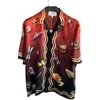 22 Ny Casablanca Bröst Large Pocket Shirt Designers Digital Utskrift Kortärmad Silkskjortor för män och kvinnor