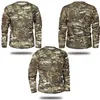 Homens de manga longa camuflagem t￡tica camiseta spring outono de secagem r￡pida camisa do ex￩rcito militar top
