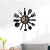 Horloges murales Horloge d'enregistrement Design moderne Couteau décoratif et fourchette Cuisine Montre suspendue Home DecorWallWallWall