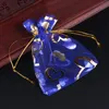 New Printing Love Heart Organza Sack Gift Bags Drawstring Charm Packaging Christmas Jewelry Pouches 7x9 9x12 11x16 20x30cm