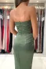 Olive Green Prom Dresses Sweetheart Halsbindning Sidoslit skräddarsydd golvlängd Kvällsfestklänningar Formella OCN Wear Vestidos Designer 403