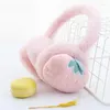 Boinas bonitas orejeras de felpa de frutas, orejeras cálidas, auriculares para niñas, orejeras para niños, auriculares de piel, calentadores de invierno, Protector de regalo para niños, boinas