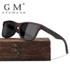 GM Handmade Natural Wooden Sunglasse Men Design Vintage Fashion Glasses Gray Polarized Lens Accept OEM 1610BN 220531