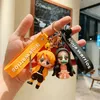 Dekompressionsleksak anime tecknad nyckelkedja silikon kreativ docka skolväska nyckel hänge bil tecknad väska nyckelring
