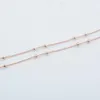 Chains 3mm Bead Wide Fashion Women 585 Rose Gold Oval Ball Necklace Beaded Chain 50cm 60cm JewelryChains