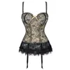 Bustiers & Corsets Sexy Women Straps Underwear Erotic Floral Lace Corset Top Lingerie Slim Waist Bustier With Cup Push Up Corselet DressBust