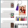 Keychains Fashion Accessoires 30pcs Sublimation Blank Keychain Rec Heat Transfert avec clés de bricolage DIY Gift pour FAM DHHSG