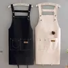 Women's kitchen canvas apron coffee shop waiter household baking accessories solid color sleeveless apron 70*70CM GCB15115