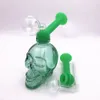 Colorful Glass Smoking Hookahs Skull Head Oil Burner Bubblers