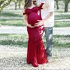 임산부를위한 레이스 출산 복장 사진 사진 임신 임신 사진 촬영을위한 출산 드레스 섹시 의류 소품 오프 어깨 J220531