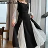 Office Lady Black Elegant Dress Women French Vintage Midi Casual Party Korean Fashion Autumn Chic 220518