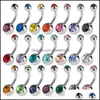 Navel Bell Button Rings Body Sieraden 316L Roestvrij staal Belly Procing Soild Titanium met T DH5O7