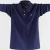 Men Polo Shirt Mens Business Work Casual Cotton Male Top Tees Autumn Long Sleeve Turndown Collar Polo Shirts Plus Size 5XL 6XL 220726
