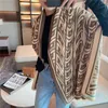 designer Winter Warm Scarf For Women Geometric Pattern Shawl Wrap Neck Bandana Cashmere Blanket Female Soft Long Foulard