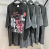 ストリートウェアハラジュク洗えたTシャツヒップホップ日本語アニメグラフィックTシャツメンコットンTシャツ夏半袖トップスティー220812