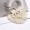 الحب المنسوجة يدويًا القلب MACRAME COTTON TASSEL سلسلة مفاتيح للنساء حقيبة قلادة CARE CAKERING ACCEDORISES Creative Keychain chain