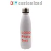 DIY 750ml cola thermos criativo presente garrafa de vácuo personalize nome de impressão PO Aço inoxidável xícara térmica de parede dupla 220706