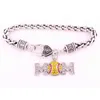 Sliver Antique Plated Multi-Color Studded With Sparkling Crystal MOM BASEBALL Or SOFTBALL Pendent Charm Sports Wheat Bracelet242S