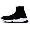 sock shoes designer Platform sneakers luxury triple black white beige graffiti clear sole lace up boot men women running shoes size 36-45