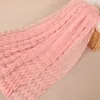 Yüksek kaliteli Ripp Müslüman Hijabs Kırışıklık Kadınlar Uzun Maxi Eşarp Eşarpları Baş Saray Sade Brekled Shawl İslam Mujer Peçe 170x85cm