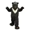 Costumi della mascotte dell'orso di peluche nero di alta qualità Vestito da festa operato da Halloween Personaggio dei cartoni animati Carnevale Natale Pasqua Pubblicità Costume da festa di compleanno