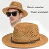 Ontwerper Fedora Hat Wide Brim Man Hat Beach Straw Hat Vrouwen Zomer Outdoor Mesh Ademende Cool Jazz Gentlemens Cap 220601