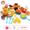 34pcs Kids Kitchen Toys Cortando o kit de alimentos para bebidas de sorvete de vegeta