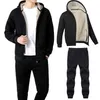 Männer Casual Set Herbst und Winter Sport männer Sportswear Dicke Warme Plus Größe Männliche Sweatsuits Mode Herren Track anzug Set 201128