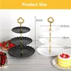 Autres fournitures de fête festive Plateau à 3 niveaux Holiday Fruit Dessert Candy Cake Stand Auto-affichage Accueil Table Décoration Plaques en plastiqueAutre