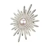 Broche en perles de fleur de soleil haut de gamme, strass, cristal, Corsage, costume, écharpe, boucle, épingles à revers, bijoux de luxe pour femmes