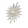 High-end Sun Flower Pearl Brooch Rhinestone Crystal Corsage Suit Scarf Buckle Lapel Pins Luxulry Jewelry Brooches for Women