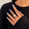 3pcs/conjuntos simples anel de dedo fino e elegante para mulheres estrela de casamento estrela de moda de moda Rings de personalidade Jóias