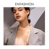 Enfashion Irregular Natural Shell Pendant Necklace Women Gold Color Stainless Steel Femme Long Chains Fashion Jewelry P J220613