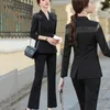 Kvinnors tvådelade byxor plus storlek 5xl Formella enhetliga vita byxor med och blazersrock för kvinnor Autumn Winter Business Work Wear Suitwo