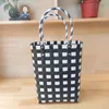 Shopping Bags Handmade Women's Handbags Luxury Tote Plastic Woven Basket Small Summer Beach Bag Designer FemaleShopping