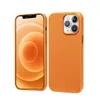 Casse in pelle genuina per iPhone 13 Pro Max Assorbimento magnetico Magsafe Cover per telefono cellulare First Layer Cowhide 5 Colori solidi Choo272C
