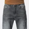 Rose Borduren Jeans Hoge Kwaliteit Mode Blauw Zwart Gescheurd Mannelijke Tij Slanke Pants244z