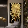 Golden Tree Peinture À L'huile Impression Sur Toile Nordique Scandinave Décor À La Maison Mur Art Photo Pour Salon Décoration Sans Cadre