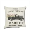 Pillow Case Bedding Supplies Home Textiles Garden Flower Bicycle Pillowcase Truck Farm Digital Printing Er Spring Style Cushion Sleeve Sim