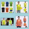 عالية وضوح سلامة العمل بناء تحذير عاكس حركة المرور سترة الأخضر تعكس الملابس الآمنة الرجال سترات قطرة التسليم 2021 ص