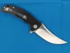 Новое прибытие R5606 Flipper Flipper Knife D2 Satin Blade Black Stone Wash Hearning Hander Havering Ball Barge Parple Nerives с нейлоновым пакетом