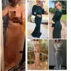 Casual Dresses Modest Rose Gold Sequin Wedding Party Dress Floor Length Train Long Sleeve O Neck Stretchy Celebrity Prom Ball Gown Winter 20