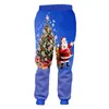 The Listing Mens Clothing 3D Imprimé arbre de Noël et Père Noël coloré Homme décontracté Papt de survêtement 220623