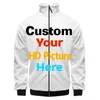 Ogkb Custom Stand Count Jacket DIY Печать свой собственный дизайн P OS 3D Zipper Coat Jackets Outerwear Drop Shower Paluer 220704